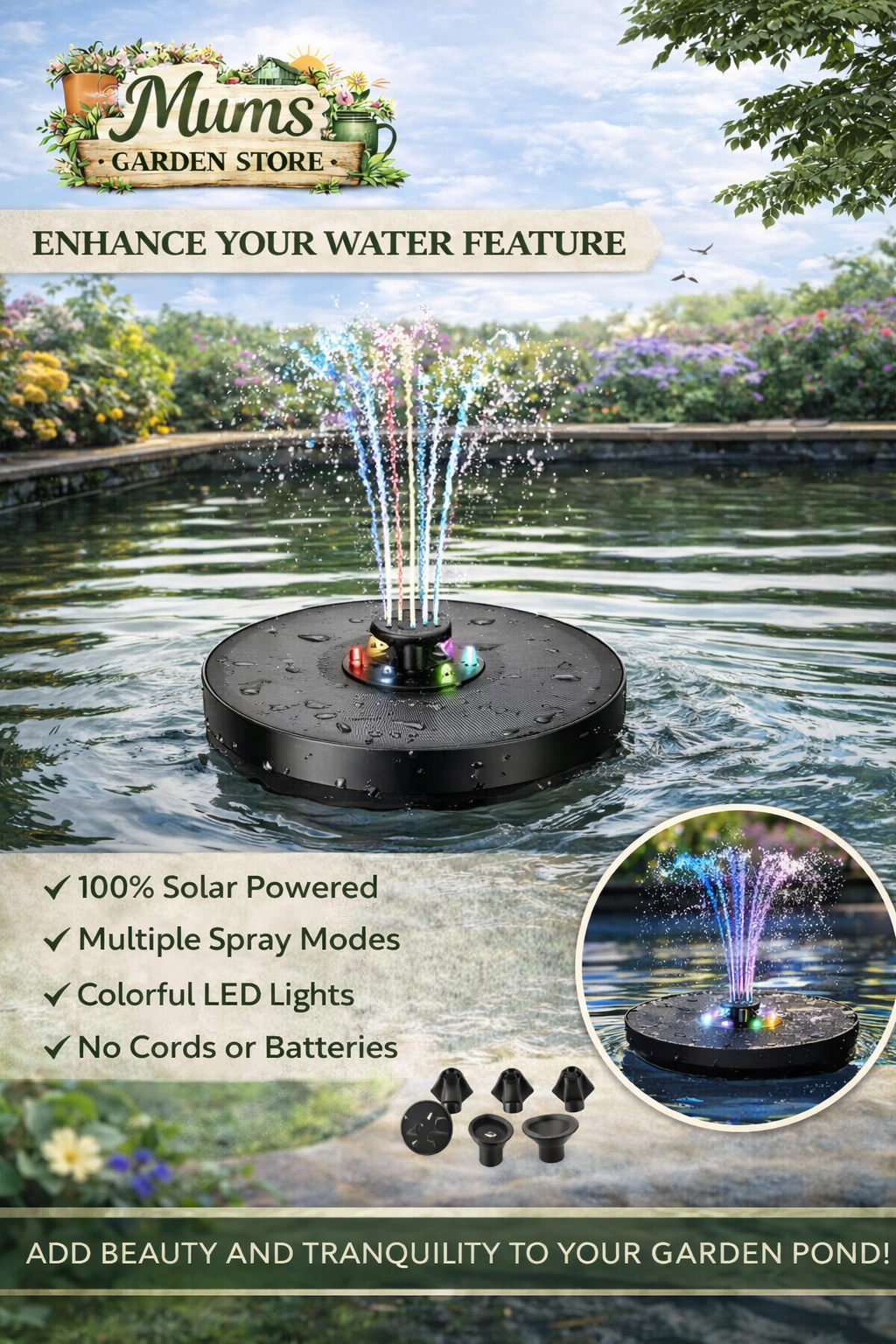 Solar Garden Fountain