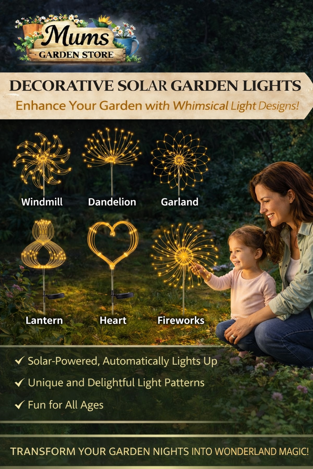 LED Solar Firework Lights for Outdoor Garden