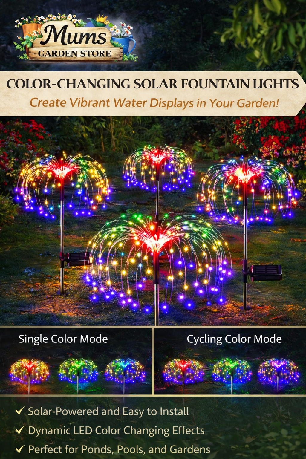 LED Solar Firework Lights for Outdoor Garden