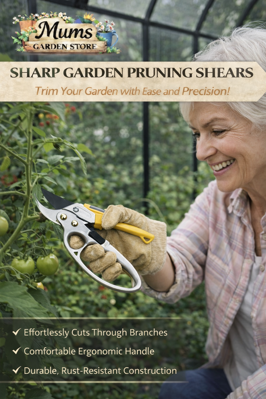 Heavy Garden Pruning Shears with SK-5 Metal Blade