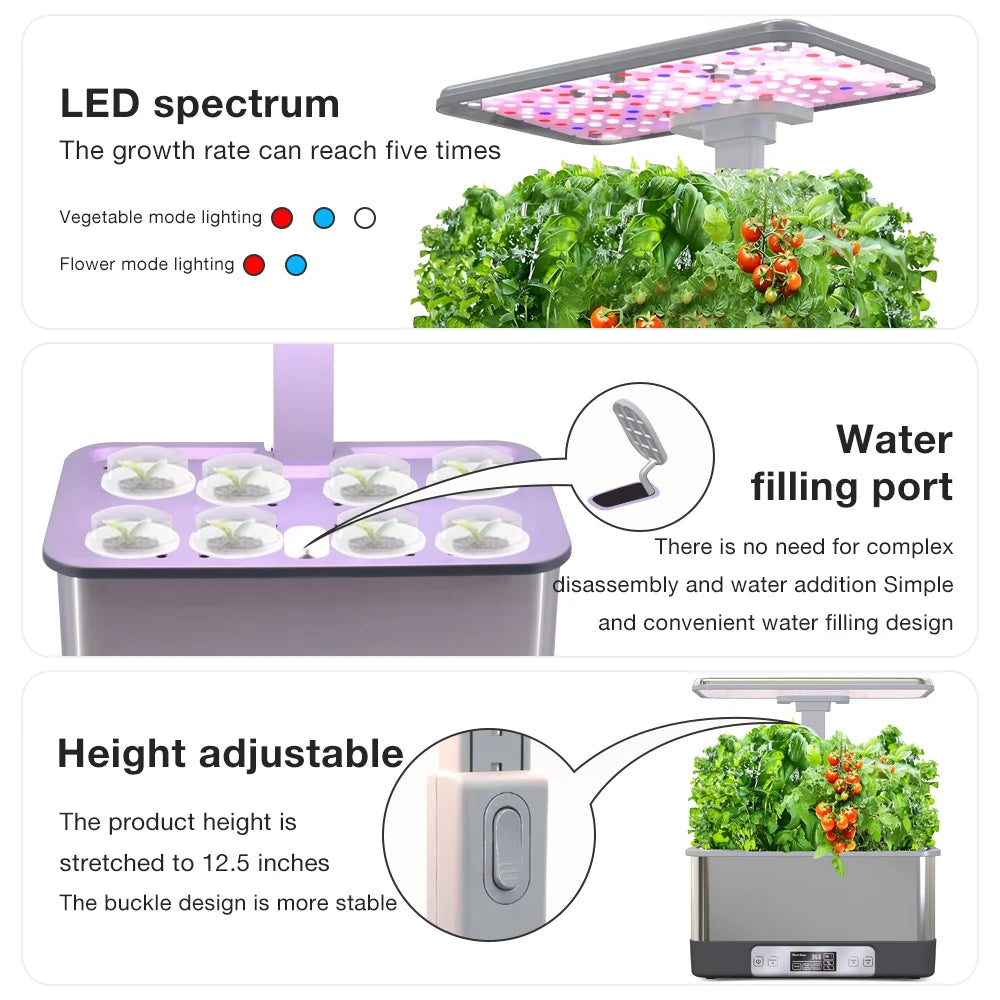 Revolutionize Your Indoor Gardening with the 2.5L Tuya WiFi Hydroponics Growing System - Smart LED Grow Lights & Automatic Watering!